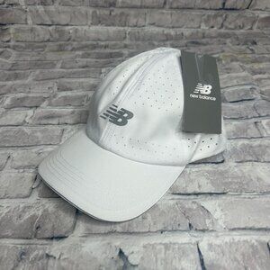 NWT New Balance Men's 6 Panel Pro Run Hat One Size (WHITE) (LAH41002)